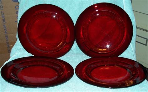 Antique Ruby Red Glass Plates From The 1930s Rare Was Used For