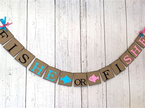 Fishe Or Fishe Banner Fish Themed Baby Shower Fishing Baby Etsy