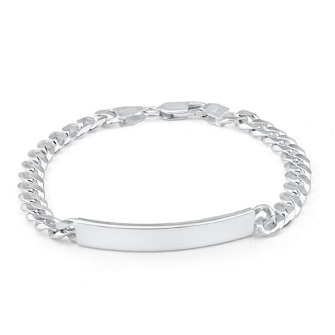 Mens Sterling Silver 10mm Wide Id Bracelet The Silver Store