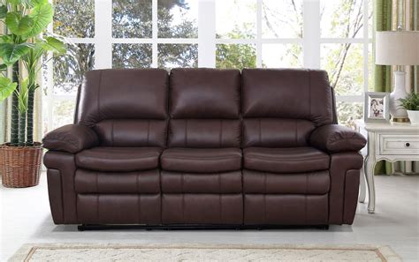 Hydeline Burrard Brown Top Grain Leather Power Reclining Sofa From Amax