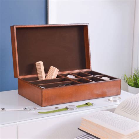 Mens Personalised Leather Watch And Jewellery Box By Ginger Rose