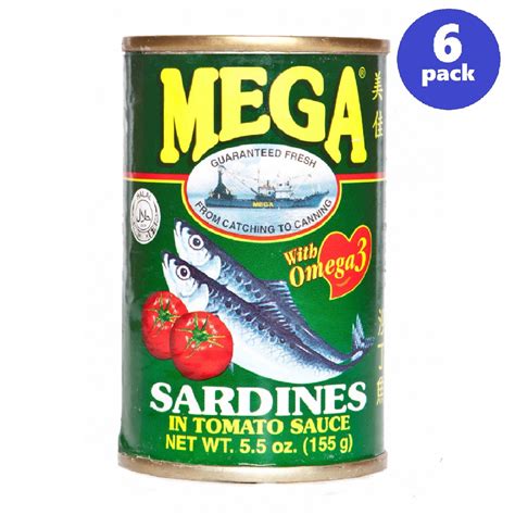 Mega 6 Packs Sardines In Tomato Sauce 155g Carlo Pacific