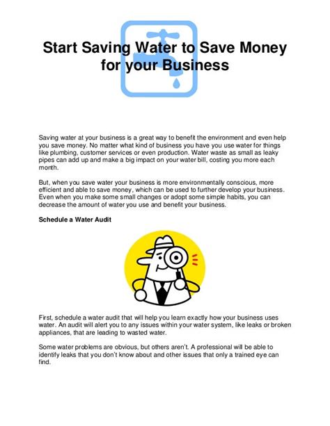 Start Saving Water To Save Money At Your Business