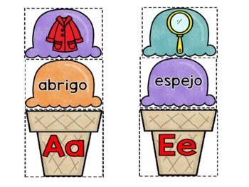Nieve De Las Vocales Spanish Vowels Ice Cream Scoops By Bilingual My