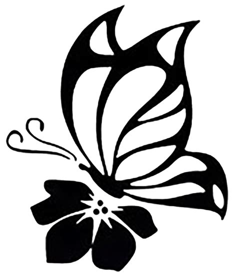 Butterfly on flower decal | Butterfly on flower, Flower silhouette