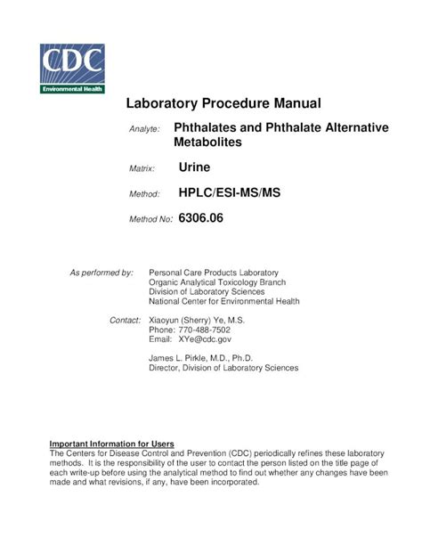 Pdf Laboratory Procedure Manuallaboratory Procedure Manual Analyte