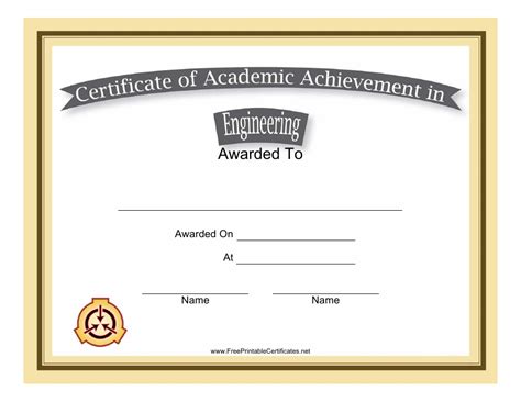 Engineering Academic Achievement Certificate Template Download
