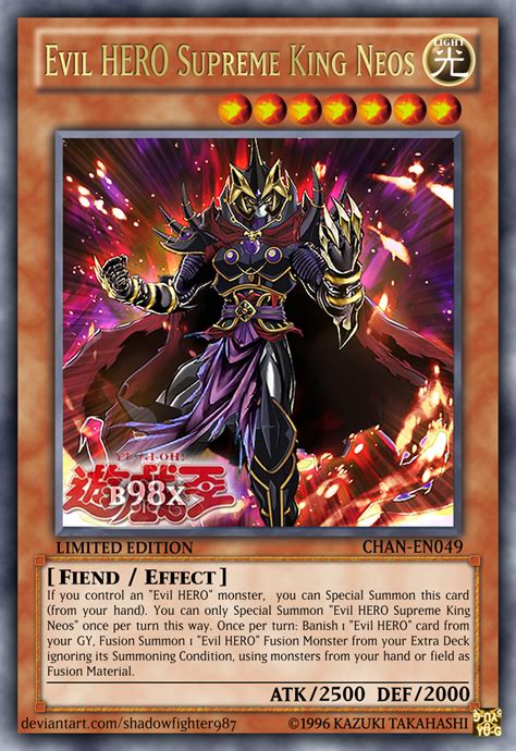 Evil Hero Supreme King Neos In 2021 Custom Yugioh Cards Rare Yugioh
