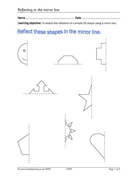 Reflecting In The Mirror Line Ks2 Geometry Symmetry Teachit