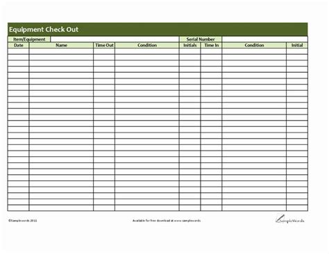 Equipment Checkout Form Template Lovely Best S Of Technology Check Out