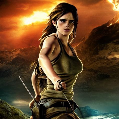 Prompthunt Emma Watson As Lara Croft Tomb Raider Riding A Tiger On An
