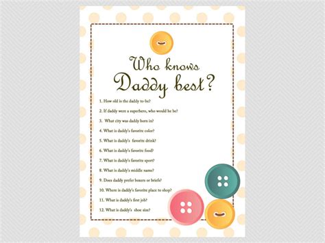 This way, everyone has a chance to be the center of attention. Cute as a Button Baby Shower Games - Magical Printable