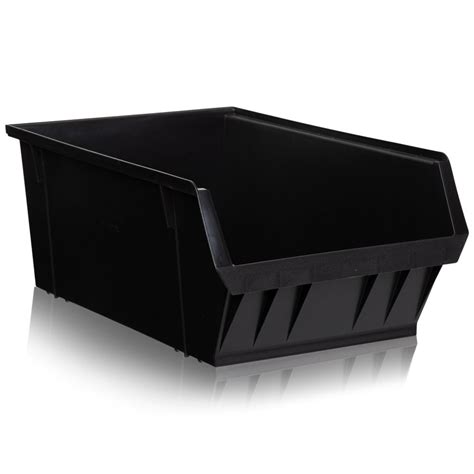 Pack Of 5 Large Stackable Open Fronted Storage Bins Size 7 Boxes