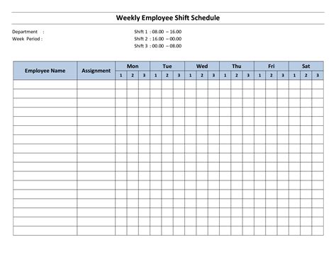 Free Printable Employee Work Schedules Weekly Employee Shift Schedule