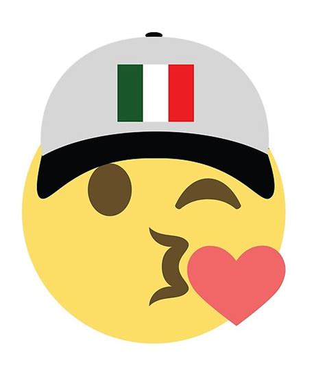 (๑>ᴗ<๑) kaomoji is the current emoji trend. "Italy Emoji Winky Kiss Baseball Hat " Poster by ...