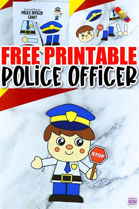 Free Printable Police Officer Craft Template Simple Mom Project