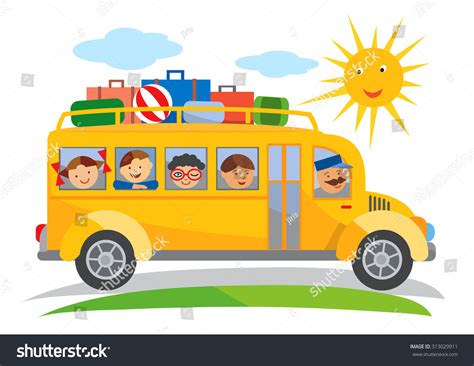 School Bus Field Trip Cartoon Cartoon Of Yellow School Bus Traveling