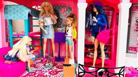 Barbie Skipper Stacie Chelsea Dream House Morning Routine Youtube