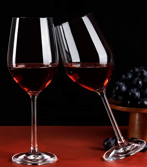 Buy Red Wine Glasses Set Of 2 Hand Blown Italian Style Crystal Wine Glasses Lead Free Premium