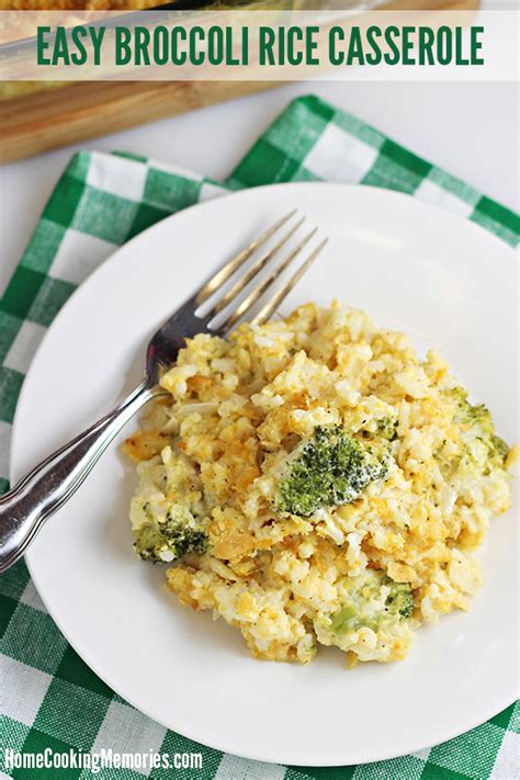 This chicken and rice dish is so delicious and a popular recipe on the my favorite part about this casserole is the cheese and i like to place the skillet under the broiler just for a minute or so until the cheese melts and starts. Easy Broccoli Rice Casserole Recipe - Home Cooking Memories