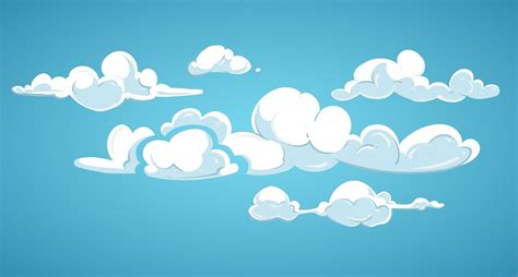 Blue Sky And White Clouds Vector Illustration By Microvector