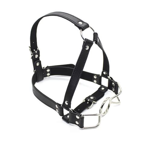 Sex Toy Leather Mouth Gag Bdsm Head Harness Dildo Deep Throat Play