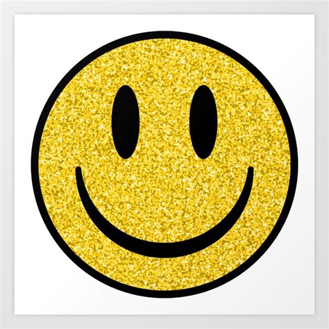Glitter Smiley Face Art Print By Ajmoon Society6