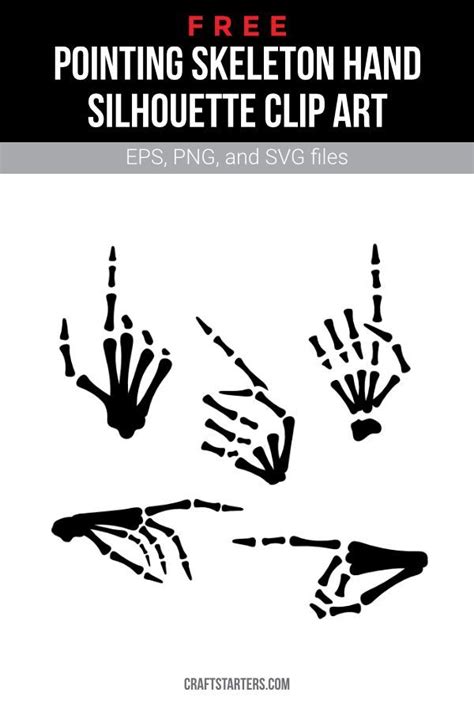 Free Pointing Skeleton Hand Silhouette Clip Art Hand Silhouette