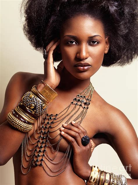 Beautiful African American Woman Wearing Jewelry Photograph By Maxim Images Exquisite Prints
