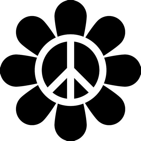 Flower Power Peace Sign Svg