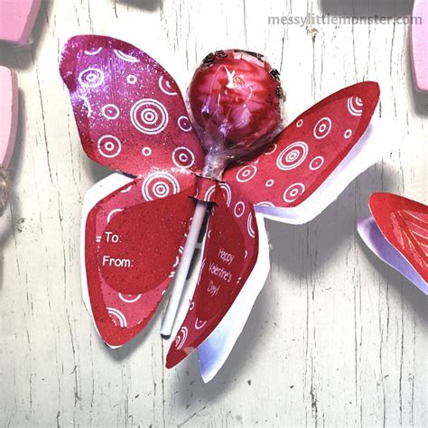 Printable Butterfly Valentine Treat Messy Little Monster