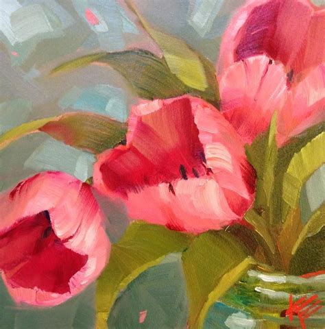 Dpw Original Fine Art Auction Pink On Teal © Krista Eaton Flower