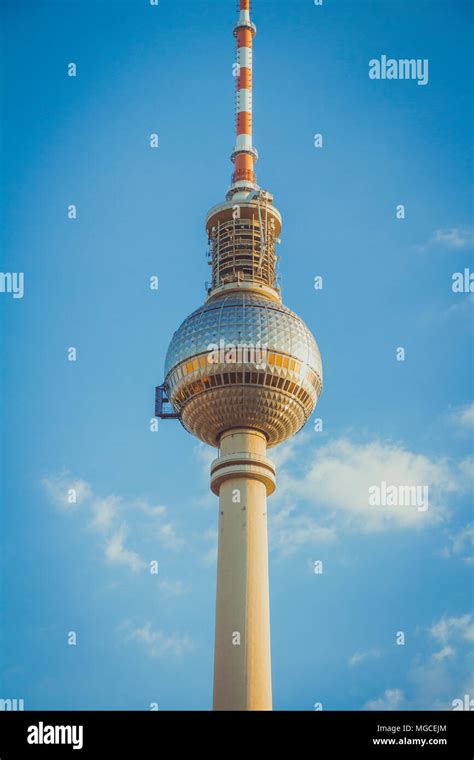 The Tv Tower Of Berlin That Located On The Alexanderplatz Stock Photo