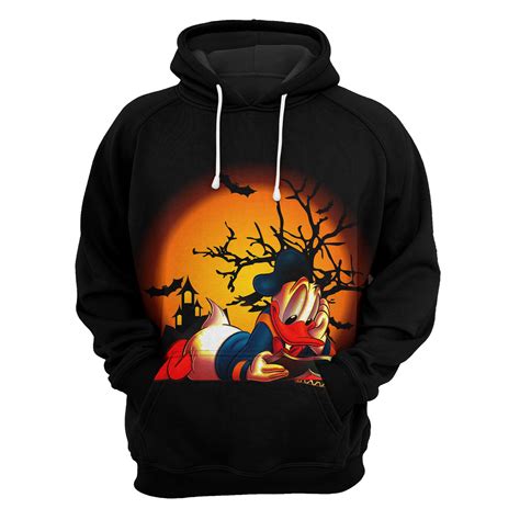 Halloween Hoodie Donald Duck Happy Halloween Spooky Night Black Hoodie