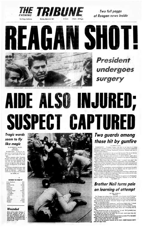 President Reagan Shot The San Diego Union Tribune