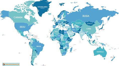 Mapa Del Mundo Mapamundi Con Nombres Y Planisferio Político Con