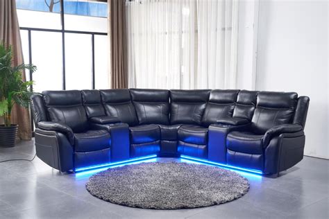 Contemporary Modern Power Motion Recliner Sectional Sofa Set W USB And