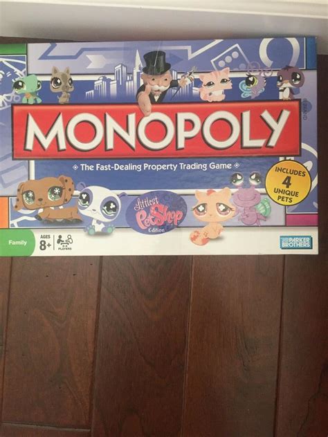 Monopoly Littlest Pet Shop Edition Board Game Dachshund Panda Cat