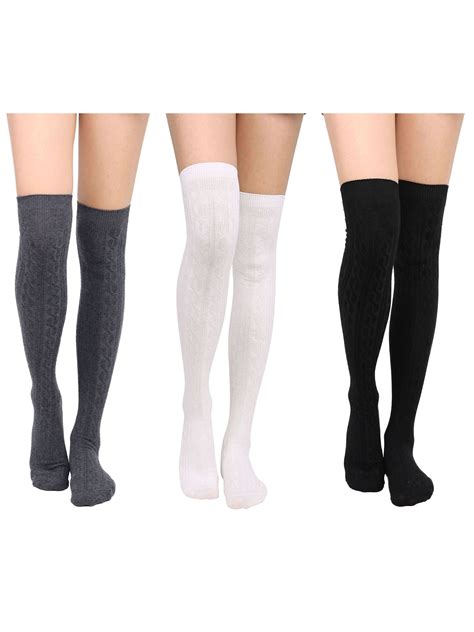 Basilica Knee High Socks Women S Winter Soft Warm Knit Thigh High Stockings Packs Walmart