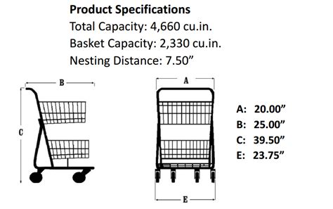 Double Basket Express Convenience Grocery Shopping Cart