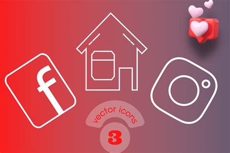 Vector Icons Facebook Home Instagram Graphic By Early Bee · Creative