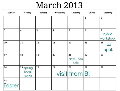 Printable Monthly Calendar With Big Blocks Calendar Template 2021