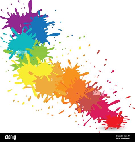 Multi Color Paint Splatter Icon Image Vector Illustration Design Stock