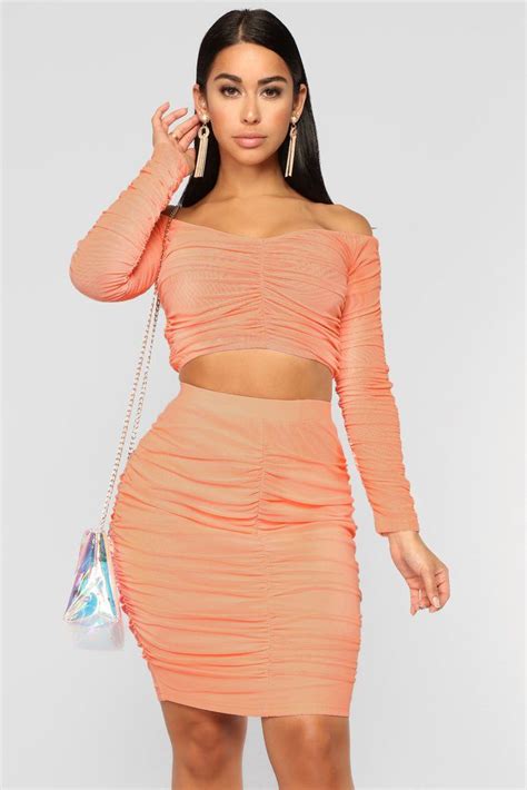 Never Be Mine Set Peach Fashion Nova Models Fashion Fashion Nova Plus