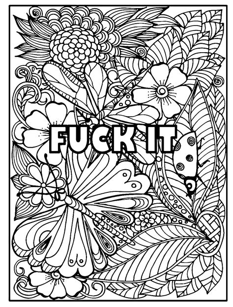 Free Online Coloring Pages For Adults Swear Words