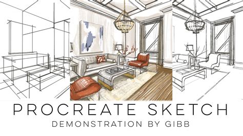 How To Use Procreate To Quickly Sketch An Interior Design Living Room