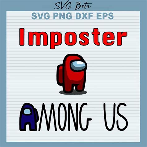 Among Us Imposter Game Svg Cut File For T Shirt Craft And Handmade Craft