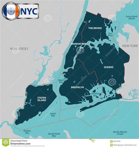 Boroughs Of New York City Stock Vector Illustration Of
