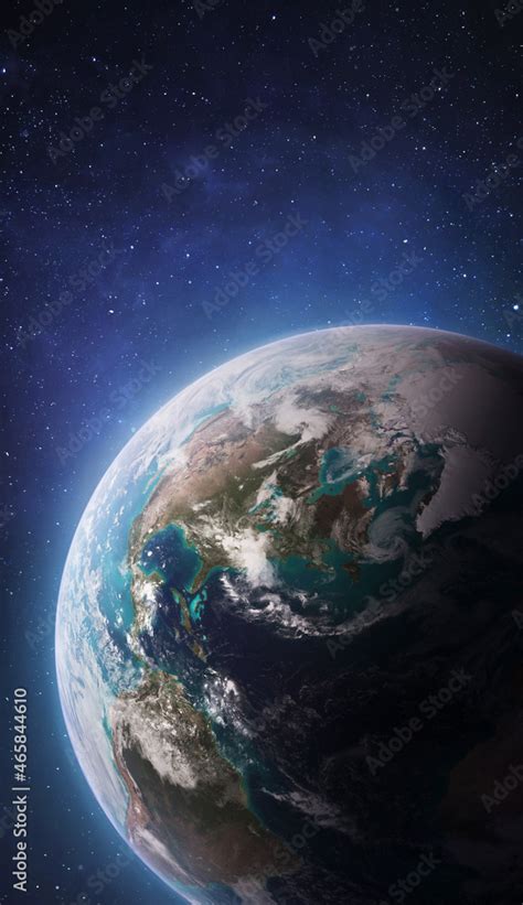 Fototapeta Vertical Wallpaper Of Earth Planet In Space Outer Dark