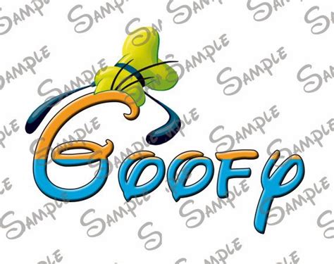 Digital Diy Printable Disney Goofy Text And Font Name File Personalized